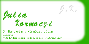 julia kormoczi business card